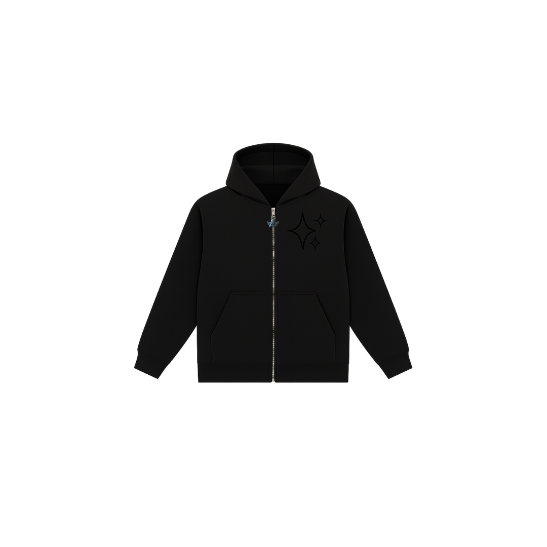 Poleron black zipper