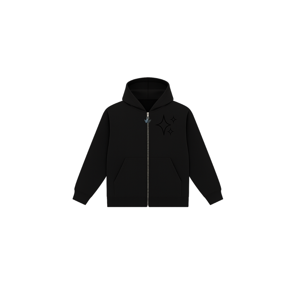 Poleron black zipper