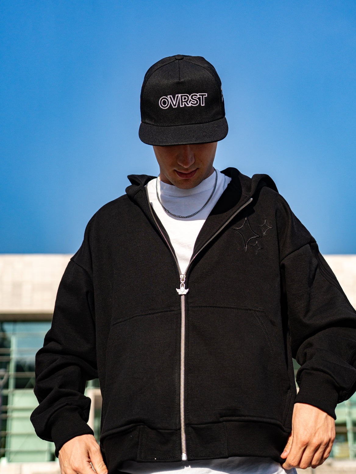 Poleron black zipper