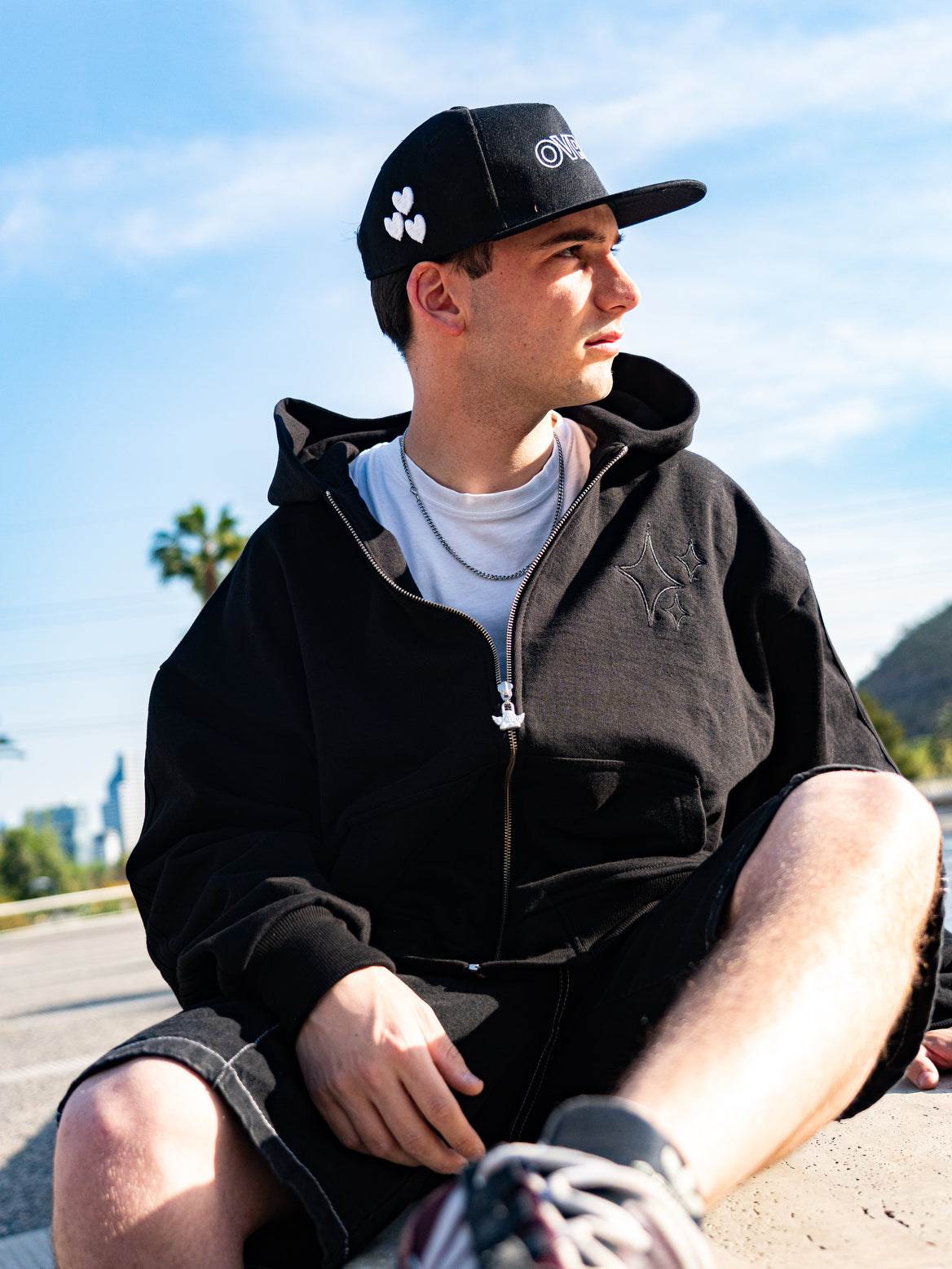 Poleron black zipper