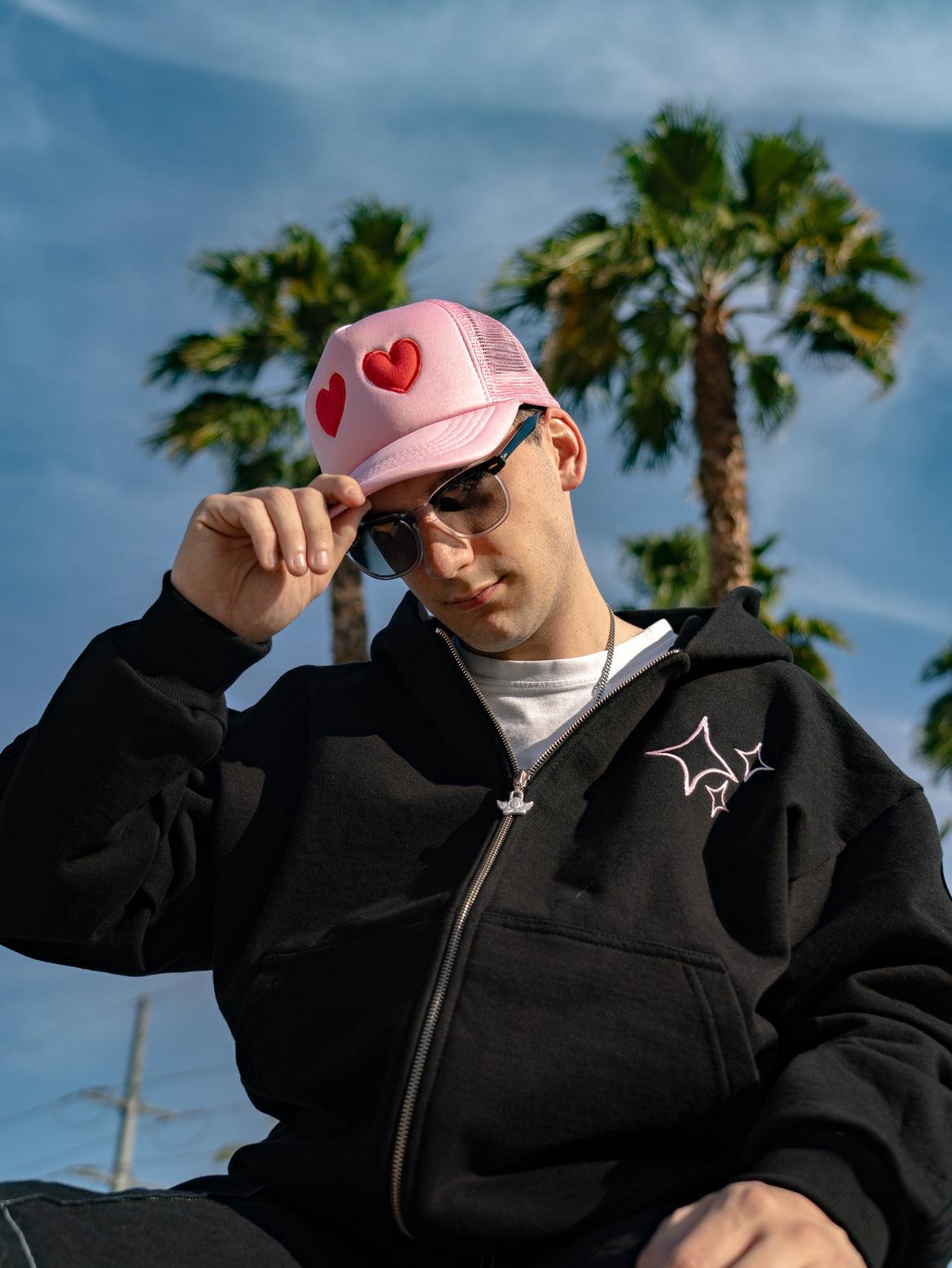 Poleron pink zipper